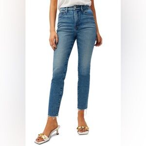 GOOD AMERICAN Good Classic High Waist Raw
Hem Jeans In Blue754 ❤️